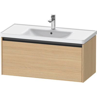Duravit Ketho 2 Meuble sous-lavabo avec 1 tiroir 98.4x45.5x44cm avec poignée chêne naturel mat anthracite