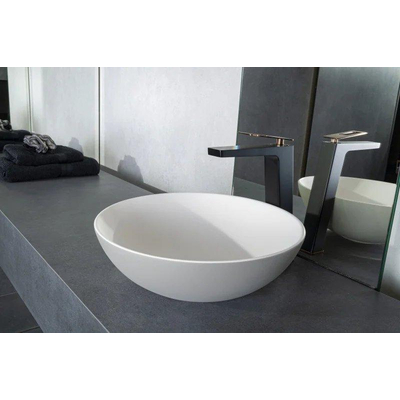 By Goof Waskom - opbouw - 38.5x13.8x38.5cm - Solid surface - Rond - Mat Greige