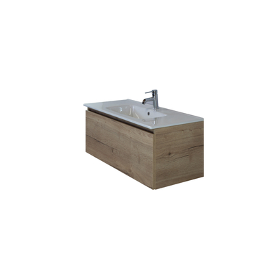 HR badmeubelen Cover Lavabo - 101x46,5x1,8cm - 1 trou de robinet - céramique blanc