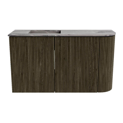 Mondiaz JOYA-DLUX 71.6cm meuble de salle de bains avec WC - arrondi droit couleur Shadow - Lavabo FAYE position Gauche 1 trou de robinet couleur Sombra.