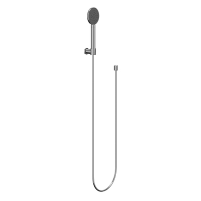 IVY Ensemble de douchette - rond - jet satiné - avec support mural réglable - tuyau de douche 150cm - modèle barre - 120 cm - Chrome