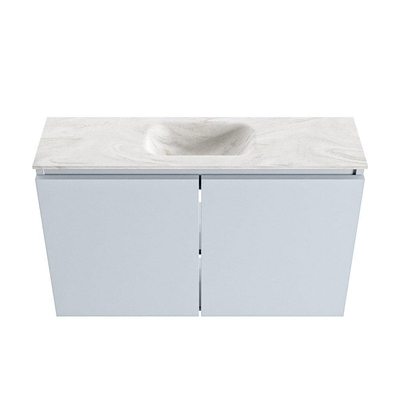 MONDIAZ TURE-DLUX Meuble de toilette 80cm Clay. Lavabo EDEN Ostra position milieu. Avec 1 trou de robinet.