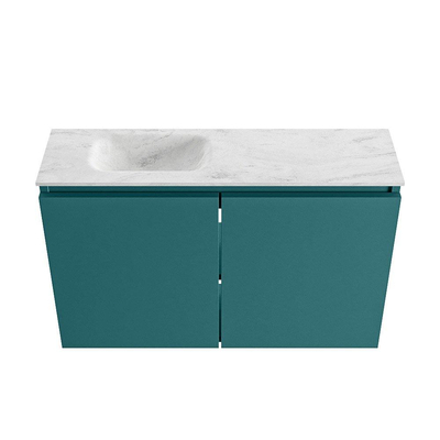 MONDIAZ TURE-DLUX 80cm toiletmeubel Smag. EDEN wastafel Opalo positie links. Met 1 kraangat.