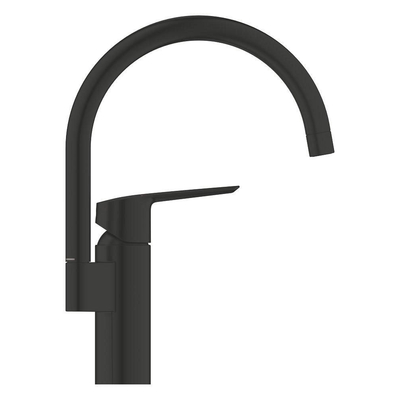 Grohe Start QuickFix Robinet de cuisine - 18.3cm - bec C - rotatif - Noir mat