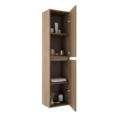 Adema Chaci Hoge Kast - 140x35x27cm - 2 deuren - eiken OUTLETSTORE