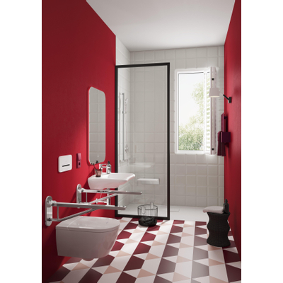 Villeroy & Boch Vicare siège de douche rabattable + fonction softclose aluminium blanc