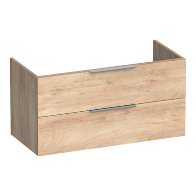BRAUER Elevate wastafelonderkast 100 excl. opleggrepen 2 softclose lades en 1 sifon uitsparing - Forest Wheat