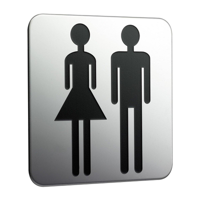 Emco System 2 deurplaat "dames en heren" chroom