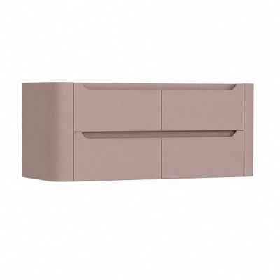 H&R Badmeubelen Juice Wastafelonderkast - 120x45x50cm - afgeronde hoeken - 4 lades - geïntegreerde greep - strawberry