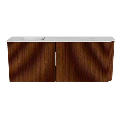 Mondiaz JOYA-DLUX 101.6cm toiletmeubel - ronding rechts kleur Ruby - Wastafel FAYE positie Links 1 kraangat kleur Opalo.