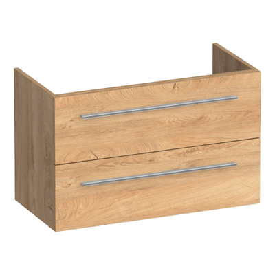 BRAUER Trust wastafelonderkast ondiep 80 excl. opbouwgrepen 2 softclose lades en 1 sifon uitsparing - Forest Tan