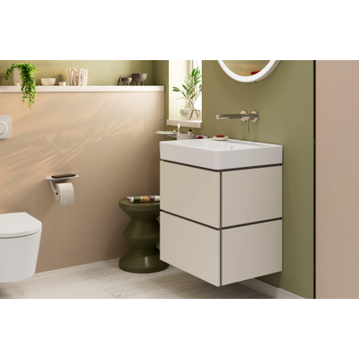 Hansgrohe Xanuia Q Wastafel/Fontein - 60x48cm - inbouw - zonder kraangaten - met overloop - smartclean - glans wit