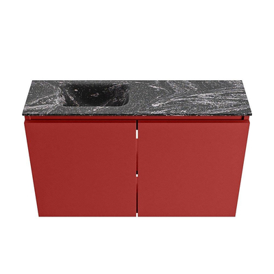 MONDIAZ TURE-DLUX 80cm toiletmeubel Fire. EDEN wastafel Lava positie links. Met 1 kraangat.