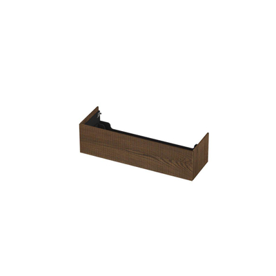 INK Wastafelonderkast - 140x45x37.6cm - 1 lade - push to open - verticaal gefreesd - Eiken - Chocolate