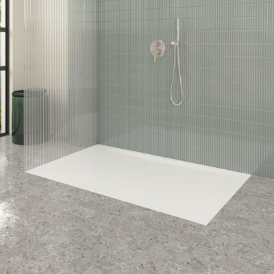 Villeroy & Boch Ecora douchebak - 150x90x3.5cm - afvoer lange zijde - white alpine (wit)