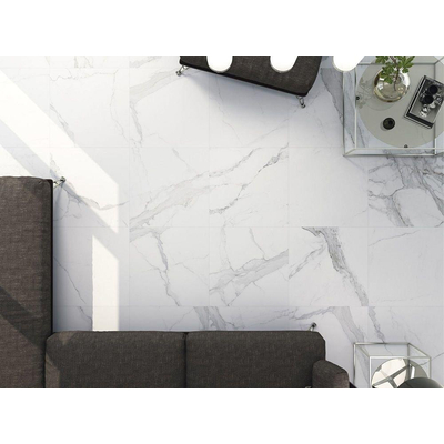 Cifre Ceramica Statuario Carrelage aspect marbre sol et mural 60x120cm rectifié Blanc/Noir
