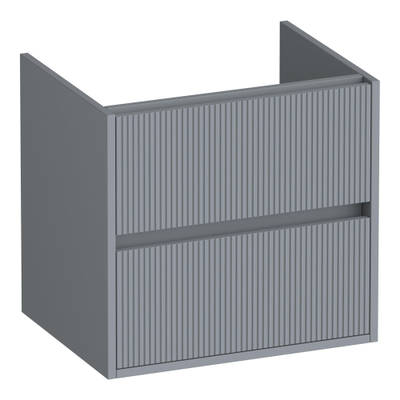 BRAUER Adore Wavy meuble sous lavabo 60 2 tiroirs softclose - sans poignée - 1 découpe pour le siphon - gris mat