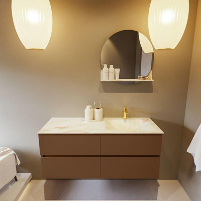 Mondiaz VICA-DLUX ensemble de meuble de salle de bain - 120cm - meuble sous-vasque repos - 4 tiroirs - lavabo encastré cloud droite - 1 trou de robinet - version haute de 60cm - frape