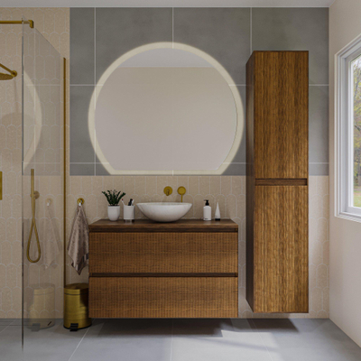 Saniclass Holz Atelier Colonne haute - 140x38x38cm - 2 portes - Noyer pure