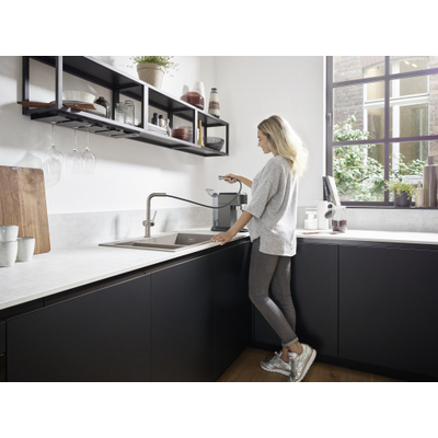 Hansgrohe Talis m54 - 1 greeps keukenmkr - 270 met uittrekbare uitloop - rvs look