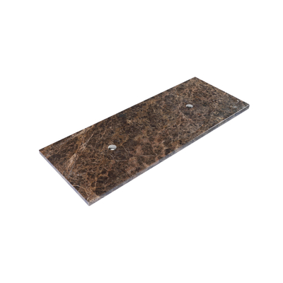 Saniclass Dark Emperador plan sous vasque - 120x46cm - sans trous de robinet - 2 découpes pour siphon - pierre naturelle marbrée