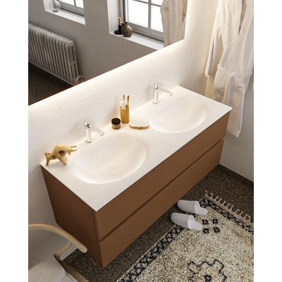 Mondiaz VICA ensemble de meuble de salle de bain - 120cm - meuble sous-vasque repos - 2 tiroirs - lavabo moon double - 2 trous de robinet - version XL 60cm haut