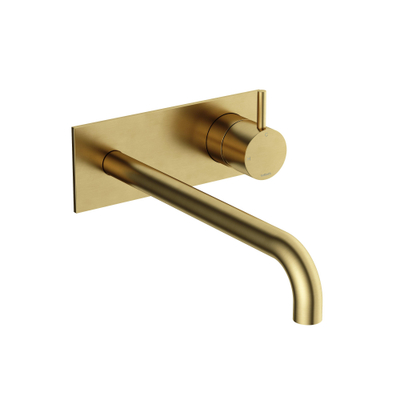 Hotbath Cobber Afbouwdeel - voor wastafelkraan - 25cm uitloop - Geborsteld Messing PVD