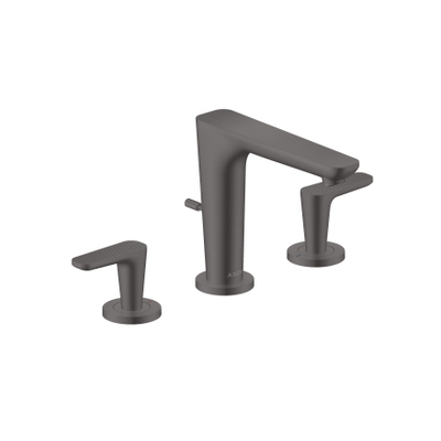 AXOR Citterio C wastafelkraan - cubic cut - 3-gats - met trekwaste - geborsteld zwart