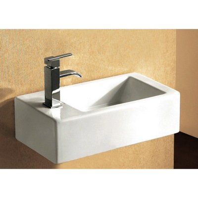 GO by Van Marcke Recto lave-mains rectangulaire 24.5x50x12 porcelaine 1 trou pour robinetterie avec trop-plein blanc