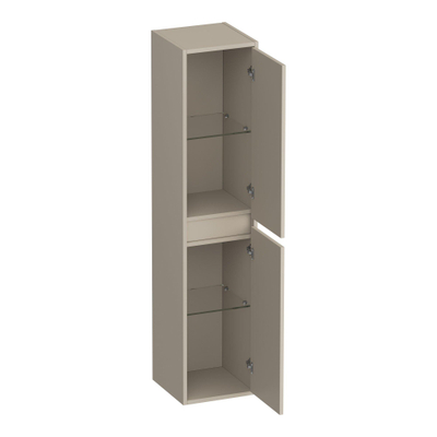 BRAUER Adore armoire de salle de bains - 160x35x35cm - avec 2 portes sans poignées ouvrant à gauche ou à droite beige mat