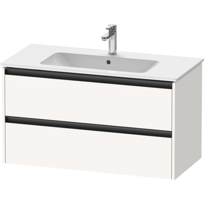 Duravit Ketho.2 Wastafelonderbouwkast - met 2 laden - 101x48x55cm - met grepen antraciet - wit supermat