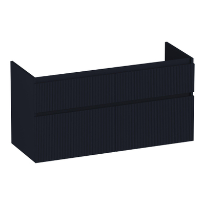 BRAUER Delight Wavy meuble sous-lavabo 120 4 tiroirs softclose - sans poignées - 2 découpes pour siphon - noir mat