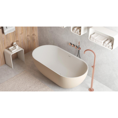 Ideavit Solidera vrijstaand bad - 170x80x55cm - incl. pop-up afvoer - grijs beige mat