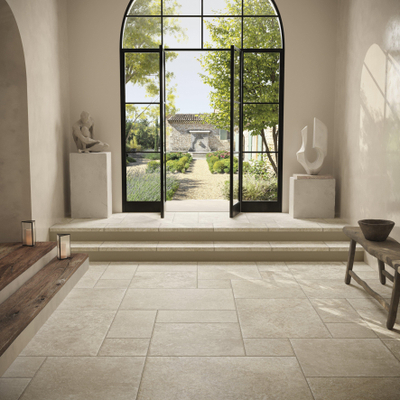 ÉCHANTILLON Terravito Horeno Carrelage de sol céramique - 30x30cm - 9.0mm - rectifié - Crème