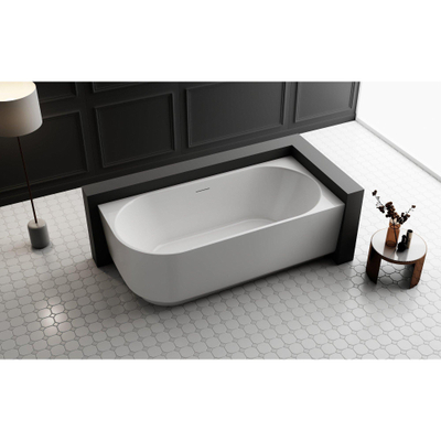FugaFlow Eccelente Anta half vrijstaand hoekbad - rechts - 170x80x58cm - met afvoer - acryl - mat wit