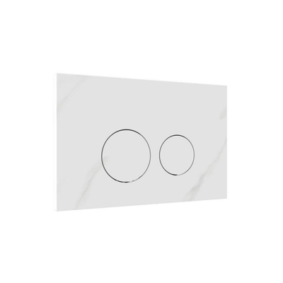 QeramiQ Dely Swirl Ensemble WC Compact - réservoir encastré QeramiQ flush - abattant fin - plaque de commande en marbre blanche - boutons ronds - blanc mat