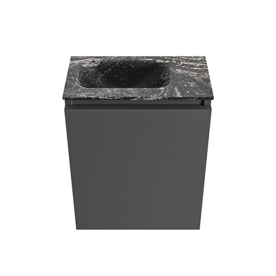 MONDIAZ TURE-DLUX meuble WC 40 cm Dark Grey. EDEN lavabo Lava position gauche. Avec 1 trou de robinet.