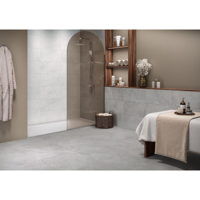 ÉCHANTILLON Terravito Rovella carreau mural et de sol - 60x60cm - rectifié - Aspect pierre naturelle - Pearl mat (gris)
