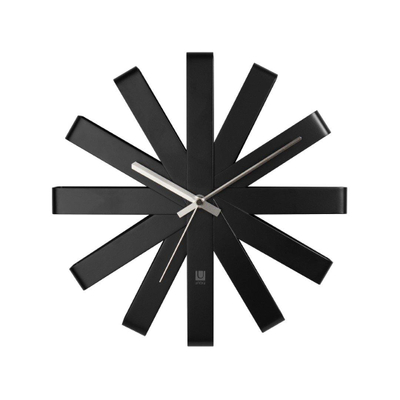 Umbra Ribbon Horloge murale 30x7x30cm Acier Noir