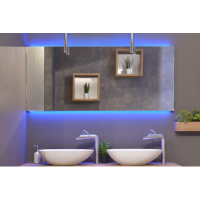 Miroir Looox C line - 140x70cm - éclairage à LED - en haut et en bas - aluminium