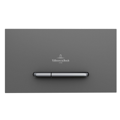 Villeroy & Boch Viconnect bedieningsplaat dualflush frontbediend - 25.3x14.5cm - kunststof antrciet/matchroom - Anthracite (mat grijs)