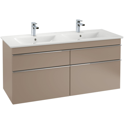 Villeroy & Boch venticello wastafel - 130x50cm - 2 kraangaten overloop - White Alpine (glans wit)