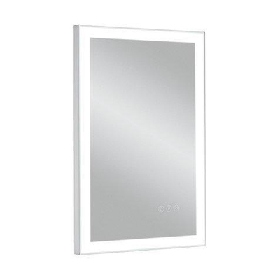 Crosswater Dune Spiegel - 40x60x3.4cm - met direct dimbaar LED verlichting 3000K tot 6200K - aluminium (zilver)