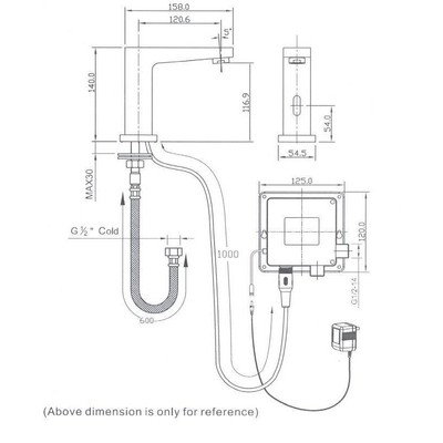 Best Design Class toiletkraan met sensor 12cm messing chroom