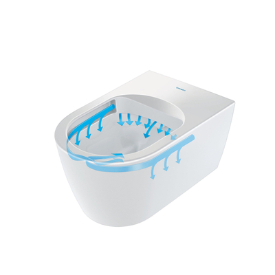 Duravit ME by Starck WC suspendu à fond creux Compact Rimless avec Hygieneglaze 37x48cm 4.5litres avec fixation cachée blanc