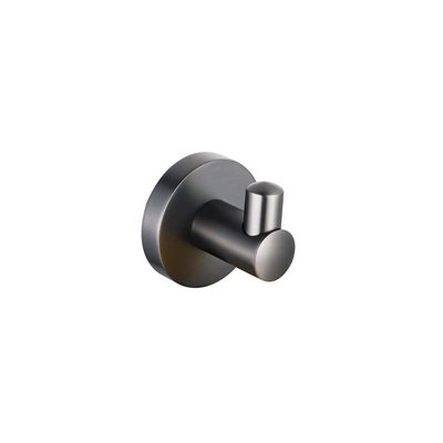 Fortifura Calvi Toiletset - toiletborstelhouder - gesloten - handdoekhaak - toiletrolhouder - met klep - geborsteld gunmetal