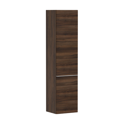 Hansgrohe Xelu Q Armoire haute - 165x40x35cm - 2 portes - poignée blanc mat - fermeture amortie - charnière à gauche - dark walnut