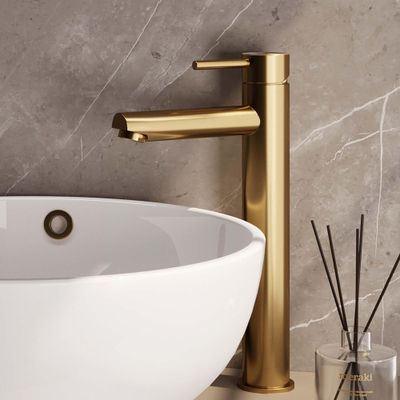 Brauer Gold - Édition Robinet mélangeur lavabo à poser - haut - modèle a - PVD - or brossé