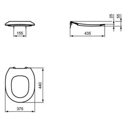 Ideal Standard Contour 21 abattant de WC sans couvercle pour cuvette pour enfants + cuvette murale pour enfants 7 11 ans blanc