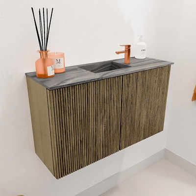 Mondiaz JOYA-DLUX 70cm toiletmeubel - kleur Dusk - Wastafel FAYE positie Midden 1 kraangat kleur Sombra.
